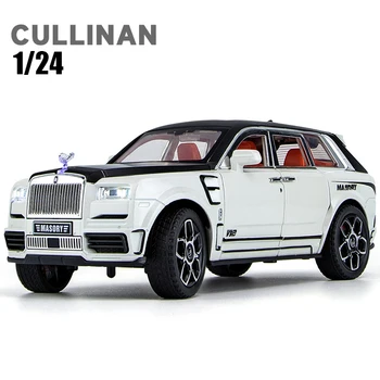 1:24 Diecasts Rolls Royce Cullinan MASORY SUV Zlitine Vozila, Kovinski Simulacije Potegnite Nazaj Modela Avtomobila Zvok, Svetloba Otroci Igrače Darila