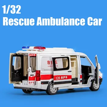 1:32 Diecast Benz Bolnišnici Reševanje Ambulante Kovinski Modela Avtomobila Potegnite Nazaj, Zdrave In Lahke Zlitine Avto Igrače Za Otroke, Fantje Darila
