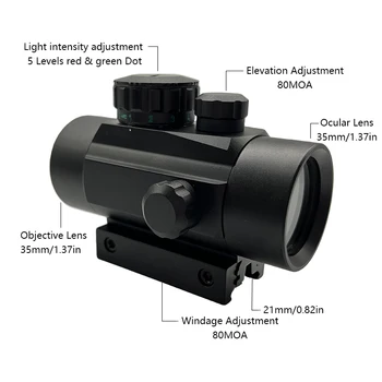 10PHON 1X35 Red Dot Področje Lov Taktično Airsoft Oprema Optični Puška Obsega Prepoznavanje možnosti za Puška za Lov