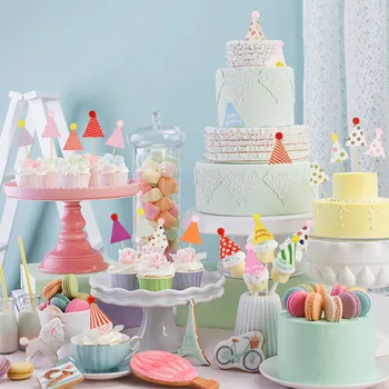 12/15pcs Mini Klobuki Torto Toppers, Happy Birthday, Sladica Cupcake Pokrivalo Dekor za Baby Tuš Poroko, Rojstni dan Torta Stranka Dobave