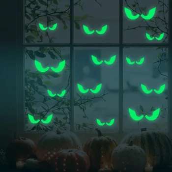 18pcs Halloween Sijoča, Stene Decals je Žareč V Temne Oči Okno Nalepke za Halloween Dekoracijo za Dom Stranka Dobave