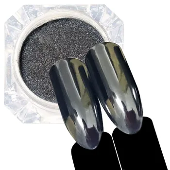 1g/Box Black Metal Ogledalo Bleščečega laka za Kovinske Bleščice Nail Art Chrome v Prahu Sijoče Ultra Tanek Pigment Prah za Nohte Dekor