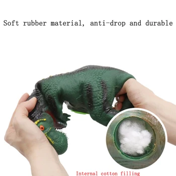 1Pcs Opozarjati mehke gume dinozaver igrača Tyrannosaurus Raptor Padec-odporne simulacije dinozaver model igrače darila za otroke