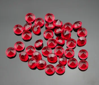 2000pcs 10 mm Rdeča Akril Diamond Konfeti Tabela simbolov 