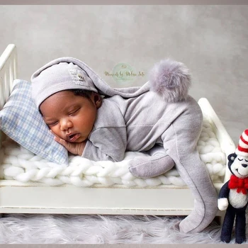 2022 Handmake Novorojenčka Fotografija Rekviziti Romper Flokati Pribor Baby Boy Fotografirali Za Studio Hlače Klobuk Set