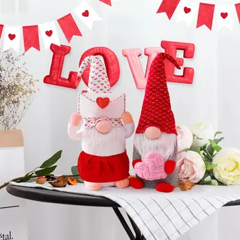 2022 Valentinovo Brezosebna Lutka Ornament Nordijska Gnome starec, Srce Ljubezni Lutka Dekoracijo za Dom Novo Leto, Darila, Igrače poroko