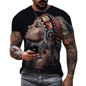2022 Vroče Prodajo Indijske Kulture Tiskane 3D Majice s kratkimi rokavi Moški Ženske Poletje Moda Priložnostne O Vratu Nekaj Kratkimi Rokavi Harajuku Streetw