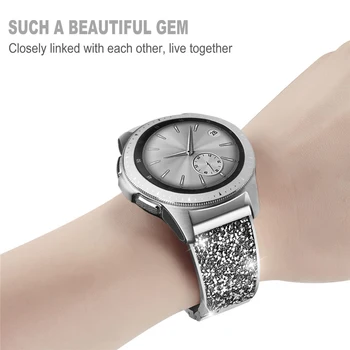 22 mm 20 mm Kovinski Diamantno Trak za Samsung Watch 3/4/5/Aktivna 2/Huawei GT/2/3 Zamenjavo Zapestnica Manšeta za Amazfit GTR Band