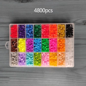 24/48/36 Barve Box Set Igrača 5 mm, iz Železa Kroglice Izobraževalne Otroci 3D Uganke Diy Igrače Varovalko Kroglice Pegboard Listi Likanje Papirja