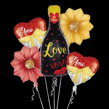 2pcs Nov Cvet Sončnice Valentinovo Stranka Balon Rose Cvet Poroko Ljubezen Dekoracijo Aluminija Film Balon