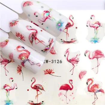 32 Modelov Flamingo Sadje/Cvet Serije Nohtov Vodne Nalepke Sanje ChaserPattern Tranfer Nalepke Nail Art Okras