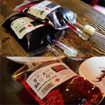 3Pcs PVC Vampirske Krvi 400 ml Vrečke za Večkratno uporabo Sok Energy Drink Vrečko Vrečka Halloween Party Cosplay Dekoracijo Dobave Strašno Rekviziti