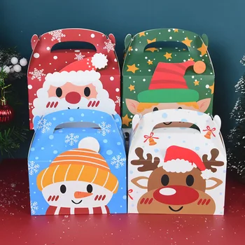 4Pcs Božič Sladkarije Piškotek Škatle Sneg Božični Okraski, Človek Santa Snjegović Embalaža Gift Box Doma Božič Stranka Dekor Navidad
