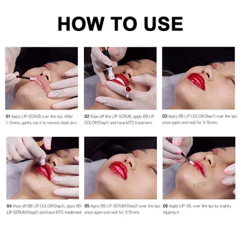 5 vial 8ml korejski BB Ustnice Sijaj Ampul Serum Romantično Rdeče Lip Gloss Stalno Ličila Pigment za Microneedle Nano MTS Zdravljenje