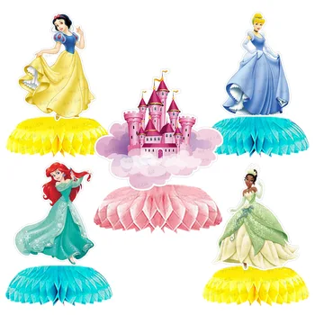 9pcs Disney Princesa Satja Žogo Namizni Dekor Satja Papir Ventilator Nastavite sneguljčica Ariel Pepelka Rojstni dan Dobave
