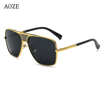 AOZE 2020 Moda Kovinski gradient kvadratni okvir moška sončna očala znamke Design vožnjo sončna očala Vintage sončna Očala oculos de sol