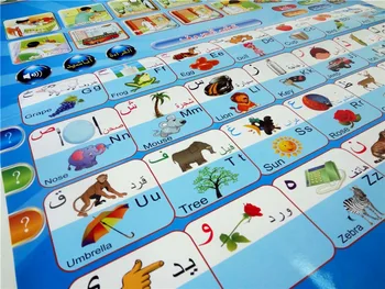 Arabskem in angleškem jeziku, Dvojezično Učenje Igrače za Toddlers Interaktivna Abeceda Plakat, Govorimo arabski Duas Surahs Salaat Vodnik