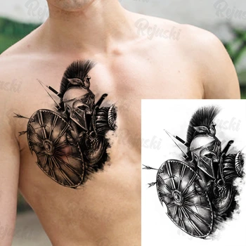 Big Akvarel Tiger Začasne Tetovaže Za Moške Odrasle Angel Krila Vitez Pisane Lev Ponaredek Tattoo Nalepke Prsih Roko Tatoos