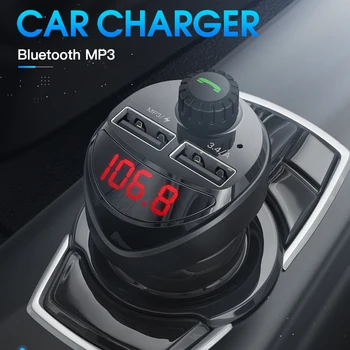 Bluetooth, združljivega UKV-Oddajnik Avto Player Komplet Avto Bluetooth, združljiva 4.2 FM Oddajnik FM Radio Tok MP3 Predvajalnik 3.4