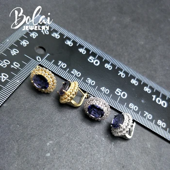Bolaijewelry,Klasični slog, ki je videti uhan z naravnimi iolite fine nakit za ženske stranka dnevno nosijo lepo Božično darilo