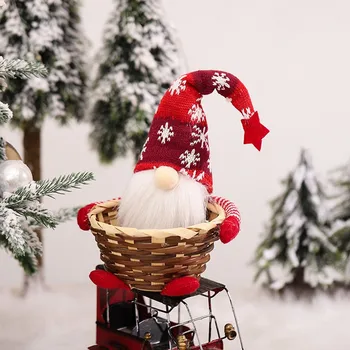 Božič Sladkarije Košarico Brezosebna Starec Bambusa Majhno Gospodarstvo Košarico Božič Dekor Ornament Darilo Otroci 2022 Srečno Novo Leto