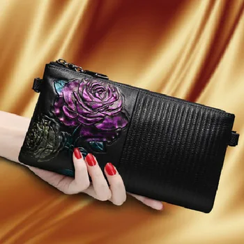 Brezplačna Dostava visoke kakovosti pravo usnje Žensk Messenger bag multi-funkcijo sklopka usnje posnetek denarnice