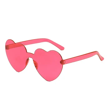 Candy Barve v obliki Srca brez okvirjev Ženska sončna Očala Bleščečo Barvo Pregleden Polarizirana Objektiv Trend Osebnost Dekle sončna Očala