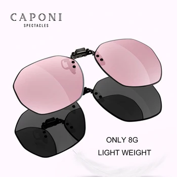 CAPONI Moda Posnetek Na Okvir Za Ženske Polarizirana sončna Očala Posnetek Na Očal Okvir Flip Up Super Lahka Teža Pakiranje Dobro CP3178