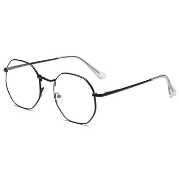 DCM Retro Pregleden Črnega Zlata Očala Ženske Moški Očal Okvir Optičnega Poligonske Očala Feminino Oculos De Grau Femininos