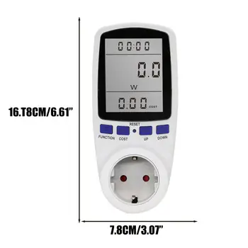 Digitalni LCD prikazovalnik porabe Wattmeter Vtičnico Moči Kwh Energije Meter AC 220V EU Vtič v Vtičnico Moč Analyzer