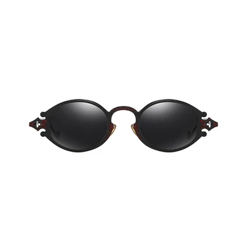 Elbru Letnik Steampunk Ovalne sončna Očala Luksuzni Gothic Kovinski Okvir, ki je Vgravirana Sončniki Ulica Snap UV400 sončna Očala Moški Ženski
