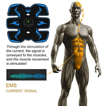 EMS Brezžični Stimulator Mišic Trener Smart Fitnes Trebušne Usposabljanje Električni hujšanje Nalepke Telesa, Hujšanje Massager
