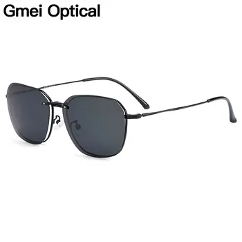 Gmei Optični Moških Kvadratnih Titanove Zlitine Okvir Očal Ultralahkih Polarizirana Posnetek na sončna Očala Ženske Optičnih Očal S9334