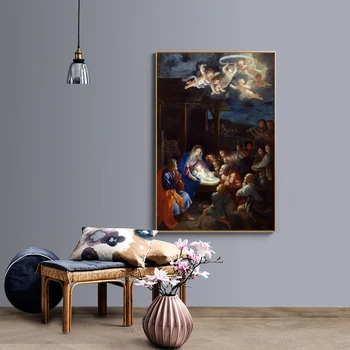 Guido Reni-za Češčenje Pastirji, Plakat, Tisk na Platno Wall Art Slavni slika za Dnevni Sobi Doma Cuadros Dekor