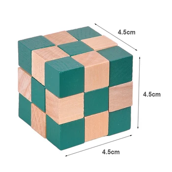 IQ Puzzle Lesene Zmaj Rep Magic Cube Slog Puzzle Igrača Odraslih Otrok Inteligence Možganov Teaser 3D Oblike Sestavljanke Igrače