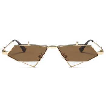 Kachawoo flip up sončna očala moških punk style red modri trikotnik kovinski vintage sončna očala za ženske potovalni pripomočki