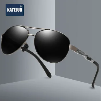 KATELUO 2020 Classic Moške Polarizirana sončna Očala Pilotni UV400 Objektiv Moška sončna Očala Oblikovalec Vožnje Očala za Moške Očala 7753