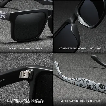 Kdeam blagovne Znamke Polarizirana sončna Očala Moških Nov Modni Tempelj Design, Classic, Vožnja Kvadratnih sončna Očala Moški Buljiti UV400 Gafas CE