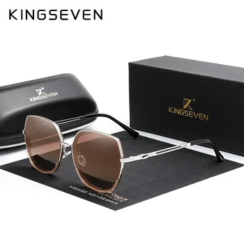 KINGSEVEN Žensk Polarizirana sončna Očala Gradient Objektiv Luksuzni Ženske Metulj Oblikovanje iz Nerjavečega Jekla sončna očala Dodatki