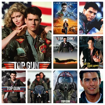 Klasični Film Top Gun Tom Cruise Diamond Slikarstvo Vezenje Navzkrižno Šiv Pilot V Slikah, Kompleti Ročno Izdelan Darilni Doma Dekor