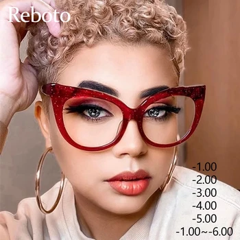 Kratkovidnost Očala ženske Seksi Rdeče Mačka Oči Očala Okvirji Za Ženske Luksuznih Modnih Recept Očala Optičnih Očal