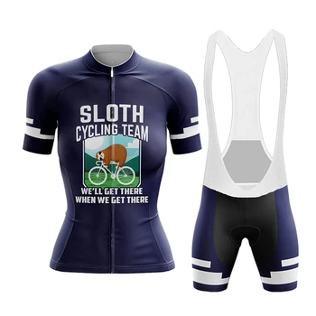 LENIVEC KOLESARSKA EKIPA 2022 Ženski Kolesarski Dres Komplet Dihanje Kratek Sleeve Kolesarjenje Oblačila za Gorsko kolesarjenje Bib Hlače Ropa Ciclismo