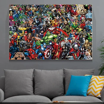 Marvel Platno Slikarstvo Superheroj Captain America Poster Tiskanje Wall Art Slike Cuadros za dnevno Sobo Nordijska Doma Dekor