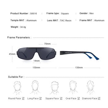 MERRYS DESIGN Moških HD Polarizirana sončna Očala Za Vožnjo Ribolov Moških Integrirano UV400 sončna Očala S8616