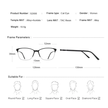MERRYS DESIGN Ženske Retro Moda Očal Okvir Ultralahkih Oči, Kratkovidnost Recept Očala Acetat Očala Noge S2680