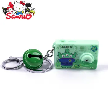 Mini Sanrio Melodijo Kuromi Hello Kitty Cinnamoroll Svetlobna Fotoaparat Obesek LED Zvok Keychain Vrečko Okraski, Nakit Počitnice Darila