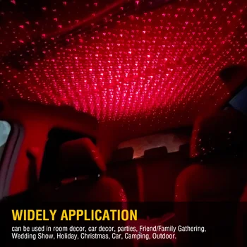 Mini Vzdušje USB Star Projektor Noč Svetlo Zvezdnato Nebo Nastavljiv Dekorativni Auto Streho Led za sobe Avto Stranka Steno Doma