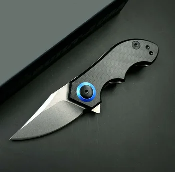 Mini ZT Nož ZT-0022 Cpm-20cv Stone Washed Rezilo iz Ogljikovih Vlaken Ročaj Žep Zložljiva Lov, Ribolov EOS Preživetje Orodje Noži