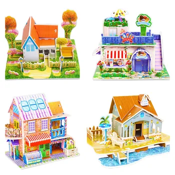 Montessori Izobraževalne Igrače, Grad Uganke Za Otroke, Vrt Princess House Lesa Puzzle Zanimivo Učenja, Igre Za Otroke