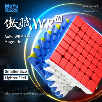 MoYu AoFu WR M 7x7 Magnetni Magic Cube 7x7x7 Strokovno kocke, Sestavljanke, kocke igrača 7×7 Hitrosti kocka Aofu WRM Cubo magico